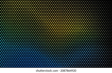 Farbiger abstrakter halftonischer Hintergrund. Häktische Textur der Punkte