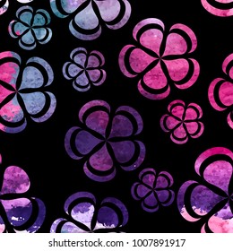 Colored Abstract Hand Painted Watercolor Background Seamless Pattern. Vector Illustration. EPS10