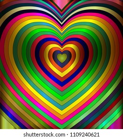 colored abstract hearts