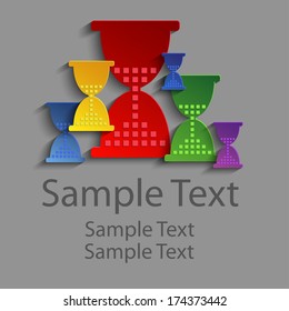 Colored abstract hourglass