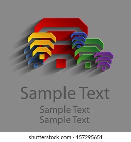 Colored abstract icons wi fi