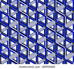 Colored abstract interweave geometric seamless pattern, EPS10. Bright illusory backdrop with three-dimensional intertwine figures. Graphic contemporary covering.