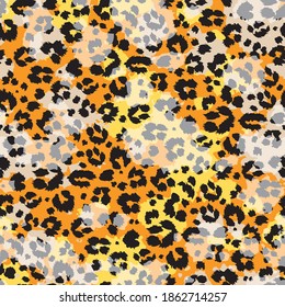 Colored abstract leopard skin wallpaper  vector seamless pattern