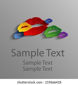 Colored abstract lips