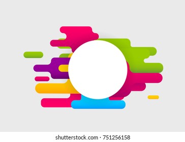 Colored abstract modern background. Mock up digital circle shape. Colorful poster template cover book material style. Geometric round corner wow banner. Vector dynamic simple illustration mockup.