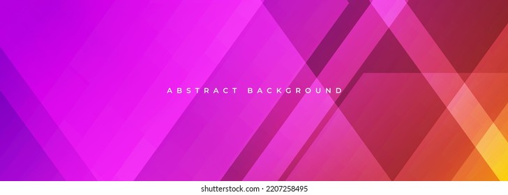 Colored abstract modern wide banner with geometric shapes. Colorful abstract background. Vector illustration.