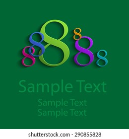 Colored abstract numbers eight