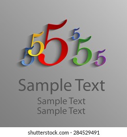 Colored abstract numbers five