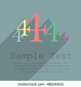 Colored abstract numbers four