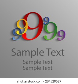 Colored abstract numbers nine