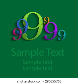Colored abstract numbers nine