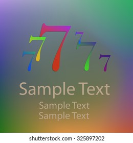 Colored abstract numbers seven
