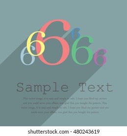 Colored abstract numbers six