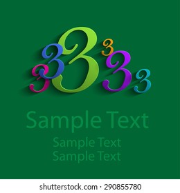 Colored abstract numbers three