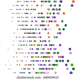 Colored abstract overlapping mixed shapes pattern, digital generative art for design texture & background.