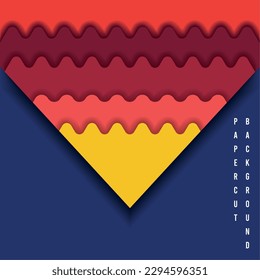 Fondo de arte de papel abstracto de color con ondas Vector