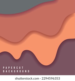 Fondo de arte de papel abstracto de color con ondas Vector