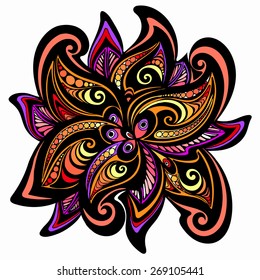 colored abstract pattern, floral vector ornament