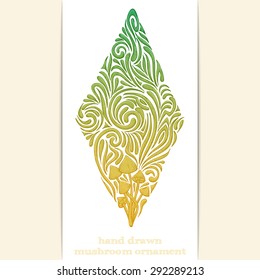 Colored abstract pattern of hallucinogenic mushrooms on a white background. Painted by hand and can be used to print Tshirts or any other surface as well as a tattoo.