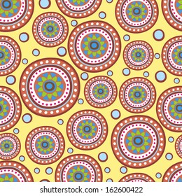 Colored abstract pattern with a yellow background