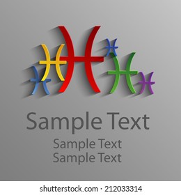 Colored abstract Pisces