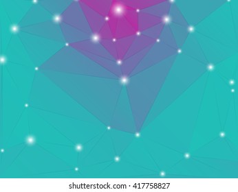 Colored abstract polygonal background with shine. Vector eps 10