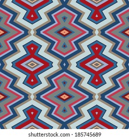 Colored Abstract Retro Striped Background, Fashion Seamless Zigzag Pattern of Multicolored Stripes