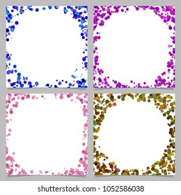 Colored abstract round border background design set with dots