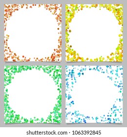 Colored abstract round border background design set with dots