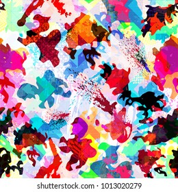 colored abstract seamless pattern in graffiti style. Quality vector illustration for your design
