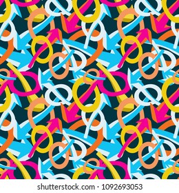 colored abstract seamless pattern in graffiti style quality vector illustration for your design