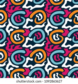 colored abstract seamless pattern in graffiti style quality vector illustration for your design
