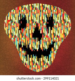 Colored abstract skull of geometric shapes vector illustration Halloween