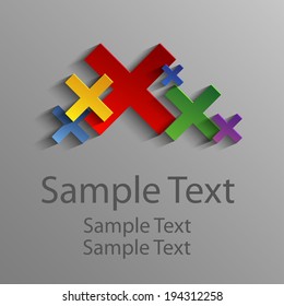 Colored abstract small crosses cancel