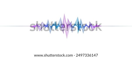 Colored abstract soundwave on white background