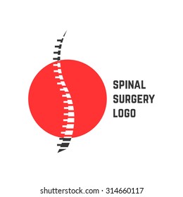 colored abstract spinal surgery logo. concept of vertebrae analysis, scoliosis, skeletal, hospital. isolated on white background. flat style trend modern brand logotype design vector illustration