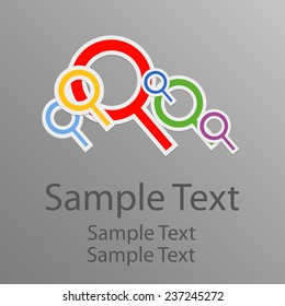 Colored abstract stickers magnifiers
