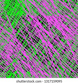 Colored abstract strokes on a black background, seamless pattern, vector