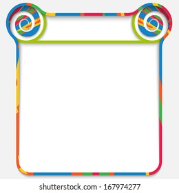 colored abstract text box with two spirals