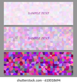 Colored abstract tiled rectangle pattern banner design set
