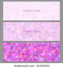 Colored abstract tiled triangle mosaic banner design set