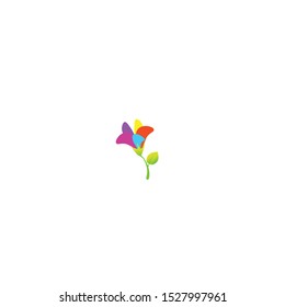 Colored Abstract Vector Flower Logo Icon Template.