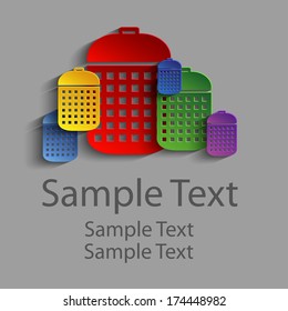 Colored abstract wastebaskets