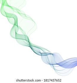 Colored abstract wave. Curves isolated on white background. Design element.