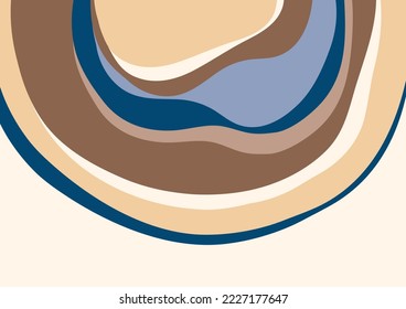 Colored abstract wave round shapes. Design template. Vector