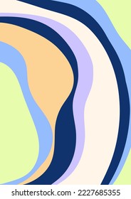 Colored abstract wave round shapes. Design template. Vector