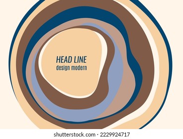 Colored abstract wave round shapes. Design template. Vector