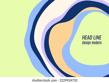 Colored abstract wave round shapes. Design template. Vector