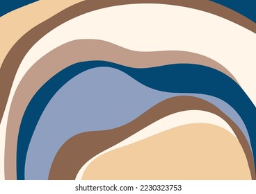 Formas redondeadas de ondas abstractas de color. Plantilla de diseño. Vector