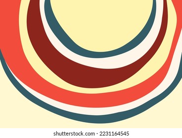 Colored abstract wave round shapes. Design template. Vector